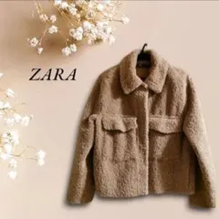 ZARA　ザラ　コート　アウター　ショート丈　ボアコート　もこもこ