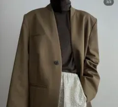 digne collarless jacket