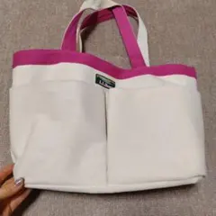エルエルビーン　トートバッグ　ピンクライン　キャンバス　A4収納可　軽量　丈夫