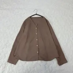 ［ESPRITMUR］ノーカラーシャツ(L)/シンプル ナチュラル 合わせやすいのサムネイル