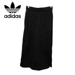 adidas スウェットロングスカート トレフォイル刺繍/ブラック