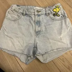 ZARA スヌーピー ダメージ加工デニムショートパンツ