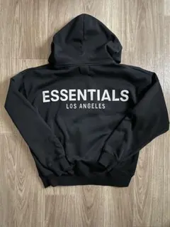 ESSENTIALS 両面ロゴフード付きパーカーLサイズブラック - メルカリ