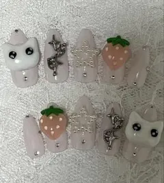 ネイルチップ量産型地雷韓国フレンチガーリー天使界隈平成女児星萌