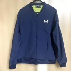 【超希少XXL】アンダーアーマー ナイロンジャケット 紺イエロー　メッシュ