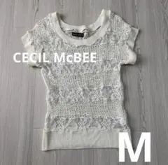 【Y2K】CECIL McBEE セシルマクビー 透かし編みレース切替ニット M