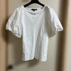 SUGAR SPOON ホワイト パフスリーブ Tシャツ フリーサイズS-018のサムネイル