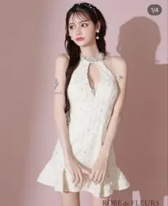 ROBE de FLEURS フレアドレス 白