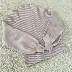 美品秋冬♥ゴージ♥長袖ニットバルーン袖【F】 淡紫 ストレッチゆったり大人可愛い