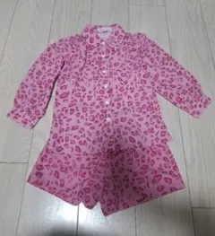 SHEIN　シーイン　ヒョウ柄　セットアップ　シャツ　ハーフパンツ　ズボン　長袖