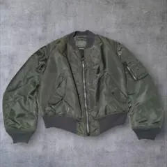 80s ALPHA 旧タグ MA-1 USA製 IDEAL ZIP XL