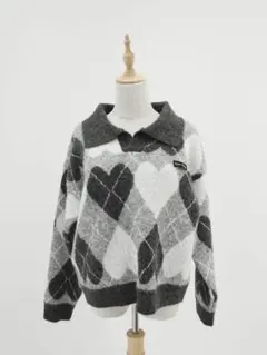 Desir etraison(デジー) heart argyle knit