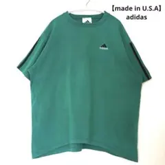 90s【made in U.S.A】adidas 三本線 刺繍 ロゴ Tシャツ