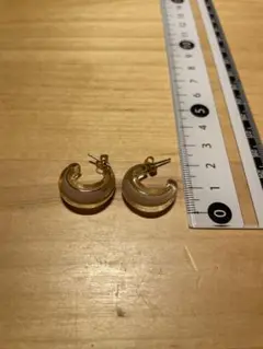 AMERICAN HOLIC 透明ゴールド とピンクのアクリルフープピアス