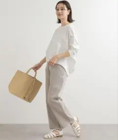 アーバンリサーチドアーズ　コットンバックタック七分袖プルオーバー