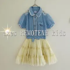 axes femme kids 半袖レースフリルワンピース （140cm）青のサムネイル