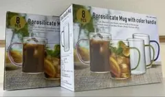 【未使用お買い得セット】キングクリスタル◇カラーハンドル◇ガラスカップ◇16個◇