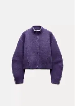 【新品未使用】zara ハイネックニットジャケット