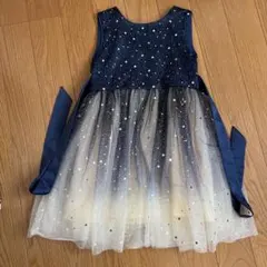 ネイビー 星柄 チュールドレス 発表会 フォーマル