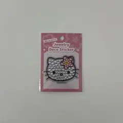 ハローキティ　ジュエリーデコステッカー　ラインストーン　花　カオハナ　シール