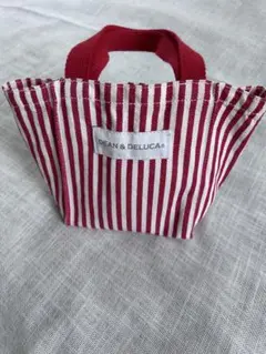 DEAN & DELUCA ミニトートバッグ 赤白ストライプ