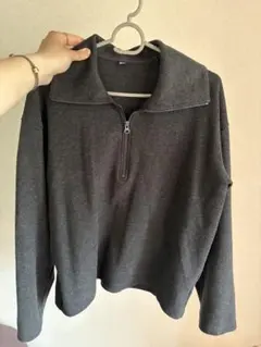 UNIQLO ブラッシュドジャージープルオーバー　ダークグレー　L