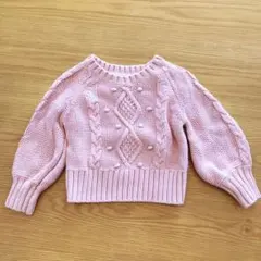 babygap ピンク 95 ケーブル編み ニットセーター
