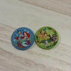 ディズニー刺繍缶バッチ アリエル バンビ 2種セット