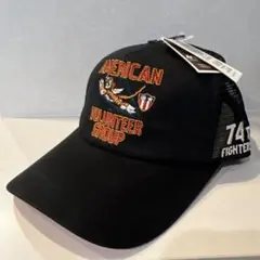 【新品タグ付き】AVIREX ブラックメッシュキャップ 74TH FIGHTER