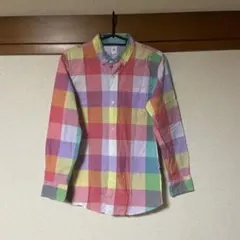 カラフル チェック柄 長袖シャツ