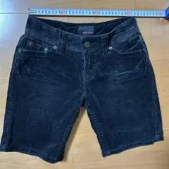 黒 コーデュロイ ショートパンツ 細身　伸縮素材