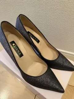 DIANA ブラック グリッターハイヒール 24cm