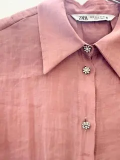 ZARA ピンク 長袖シャツ バルーンスリーブ