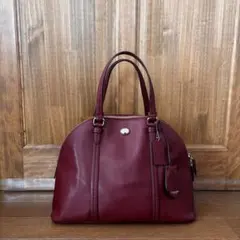 コーチ　ハンドバッグ　レザー　ワインレッド