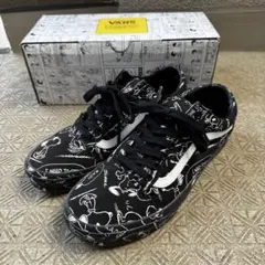 VANS バンズ　スヌーピー　スニーカー　26センチ　黒　ブラック　SNOOPY
