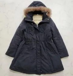 最終値下げ☆ネイビー ダウン ファー付きフード モッズコート