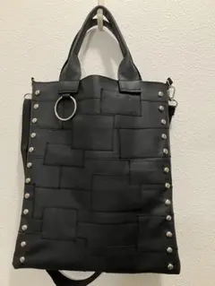 TVGlyPhS punk rock クラストパッチワーク トート バッグ GlyPhS punkrockクラストパッチワーク トート バッグバムフラップ付