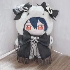 いつぬい ハンドメイド ぬい服 あんスタ リボン 鍵 ツイード 黒 レース