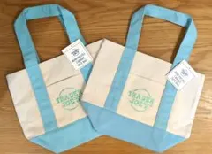 Trader Joe's ミニパステルキャンバストートバッグ新品タグ付2枚セット