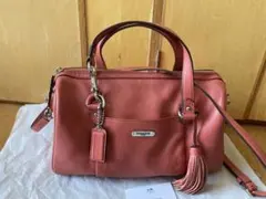 COACH レザーショルダーバッグ タッセル付き