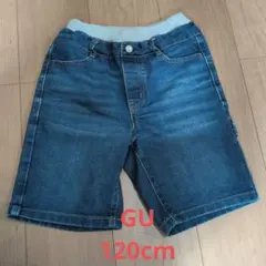 デニムブルーハーフパンツ ゴムウエスト