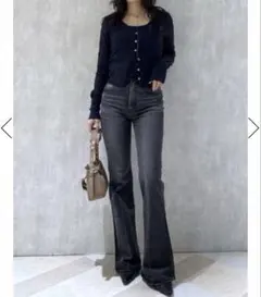 MOUSSY MVS BLACK FLARE ロング24inch BLK