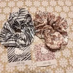 ハローキティ ヒョウ柄 ゼブラ柄　ヘアゴム シュシュ　Hello Kitty