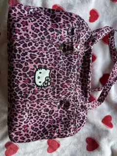 ハローキティ ピンクヒョウ柄トートバッグ