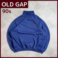 【希少デザイン】オールドギャップ タートルネックスウェット 90s 刺繍 神配色