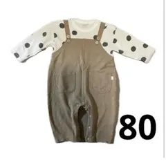 tete a tete ドット柄オーバーオール 80
