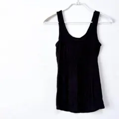 ✨️匿名発送‼️ 黒 タンクトップ ポリエステル シンプル ブラック カジュアル