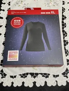 ♪UNIQLOヒートテック♪ウルトラウォームクルーネックT！XL黒WOMEN