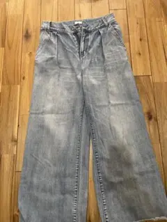 底値SALE▶︎ワイドレッグ！デニムパンツ ライトブルーオチ感が最高！！