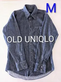 紺タグ　ユニクロ　デニムシャツ　スコービル　スナップボタン　OLD UNIQLO